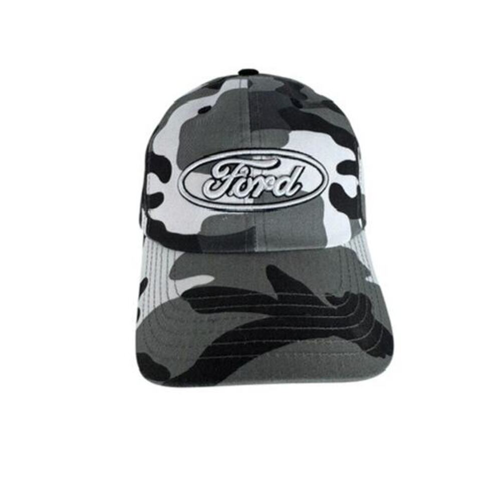 NEW "FORD" Camo Hat Hook And Loop Back Baseball Cap Detroit‎ Motor Trucks